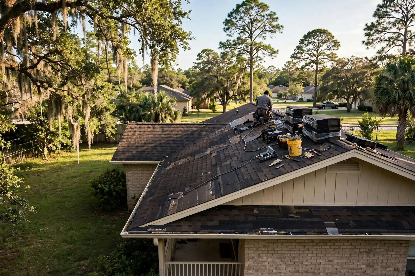 Photograph of a Beaumont, Texas home roof
