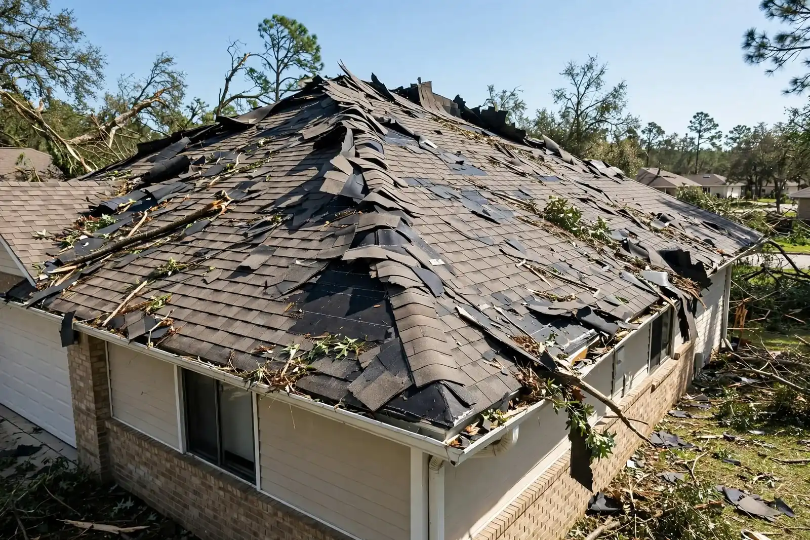 Photograph of a Beaumont, Texas home roof