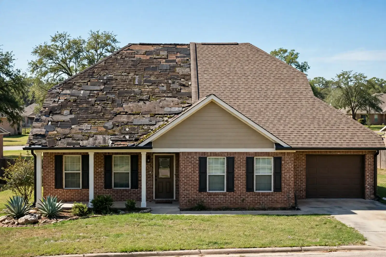 Photograph of a Beaumont, Texas home roof