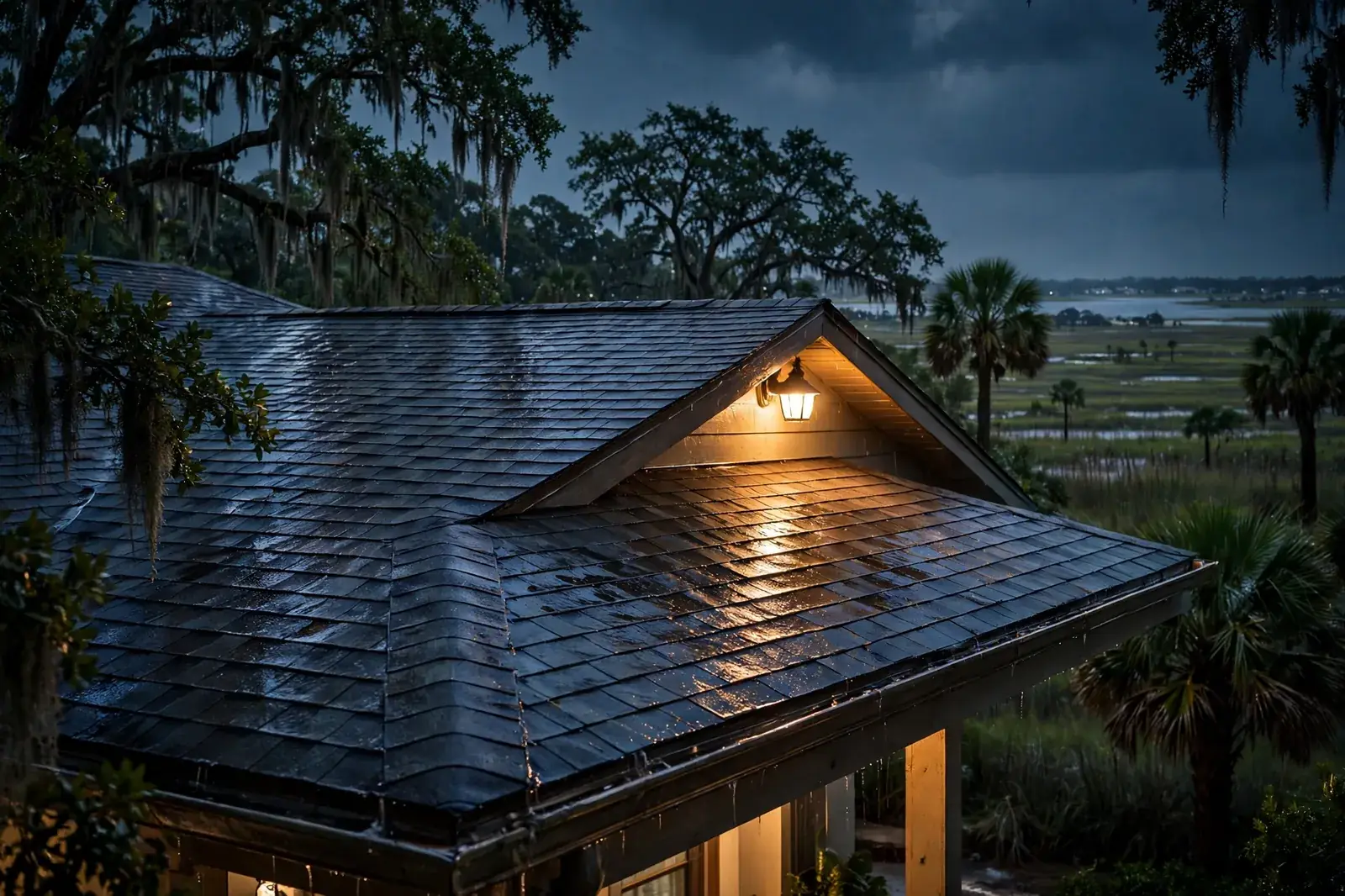 Roofing work related to 24 hour roof repair on a home in Beaumont, Texas
