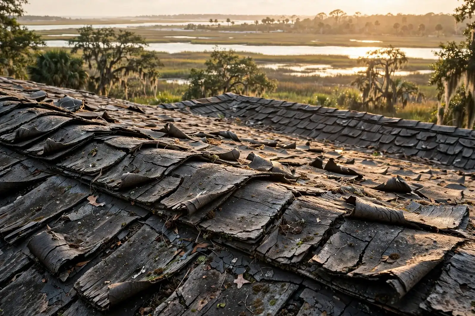 Roofing work related to asphalt shingle repair on a home in Beaumont, Texas