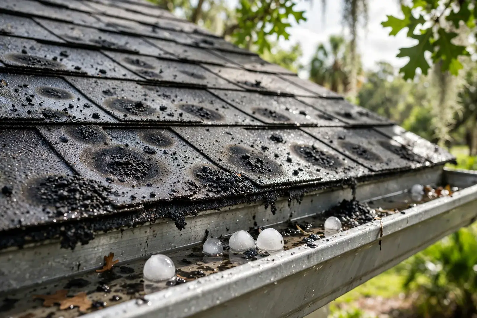 Roofing work related to hail damage repair on a home in Beaumont, Texas