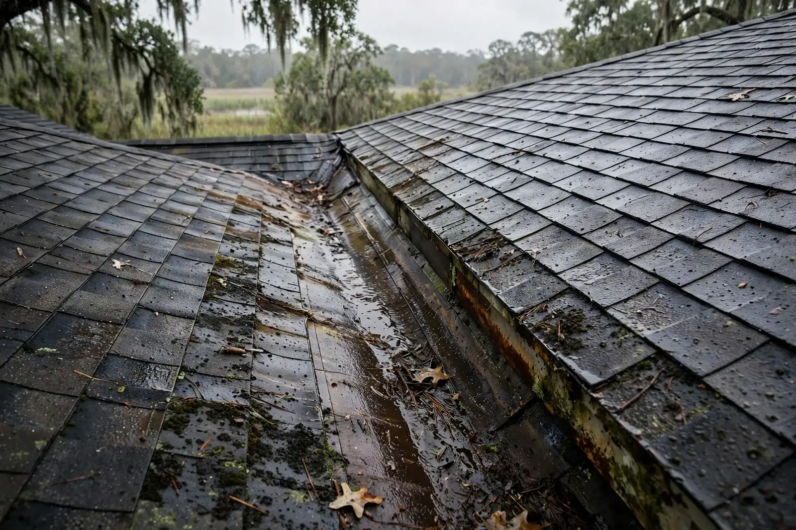 Roofing work related to roof leak repair on a home in Beaumont, Texas