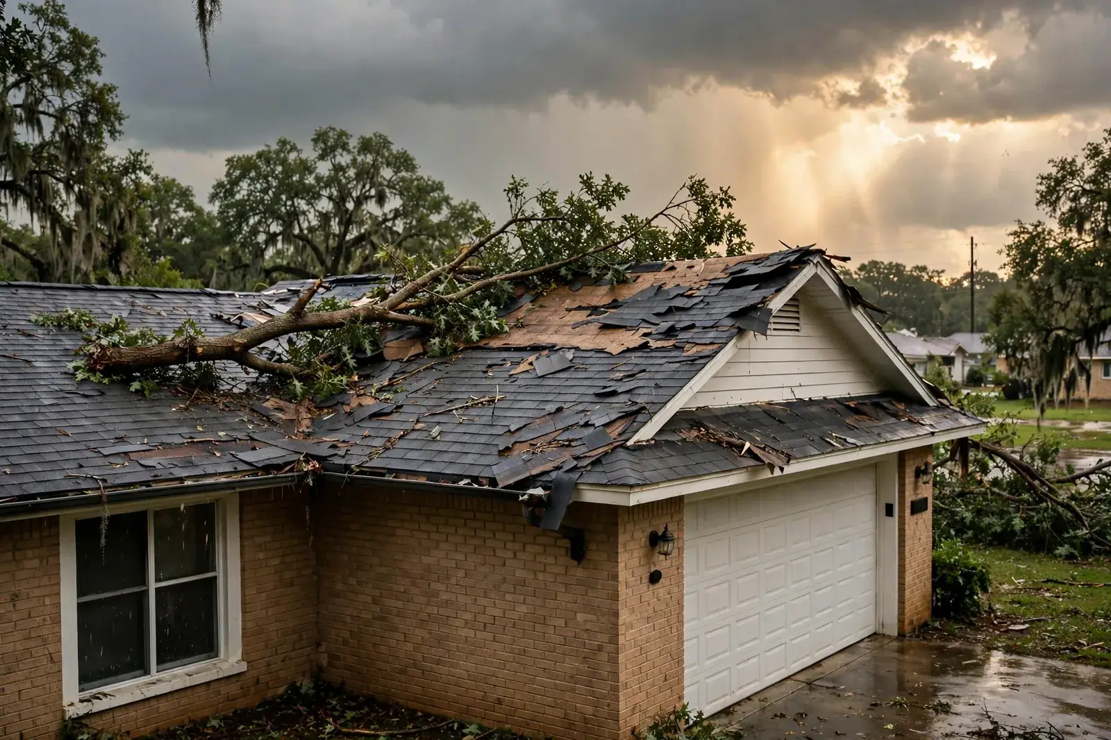 Roofing work related to storm damage roof repair cost on a home in Beaumont, Texas